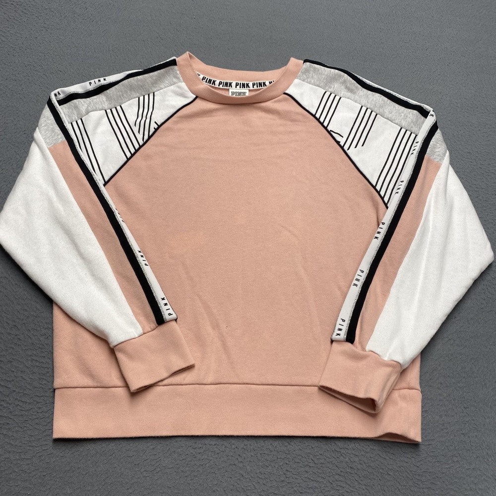 PINK Victoria's Secret Sweatshirt‎ Womens Small Pink Colorblock Pullover